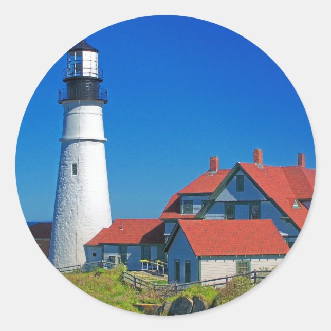 Maine Lighthouse 5 Classic Round Sticker (Front)