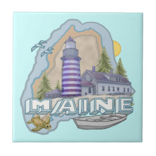Maine Lighthouse Tile