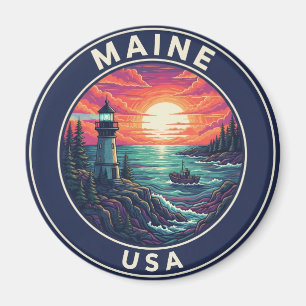 Maine Lighthouse Travel Magnet