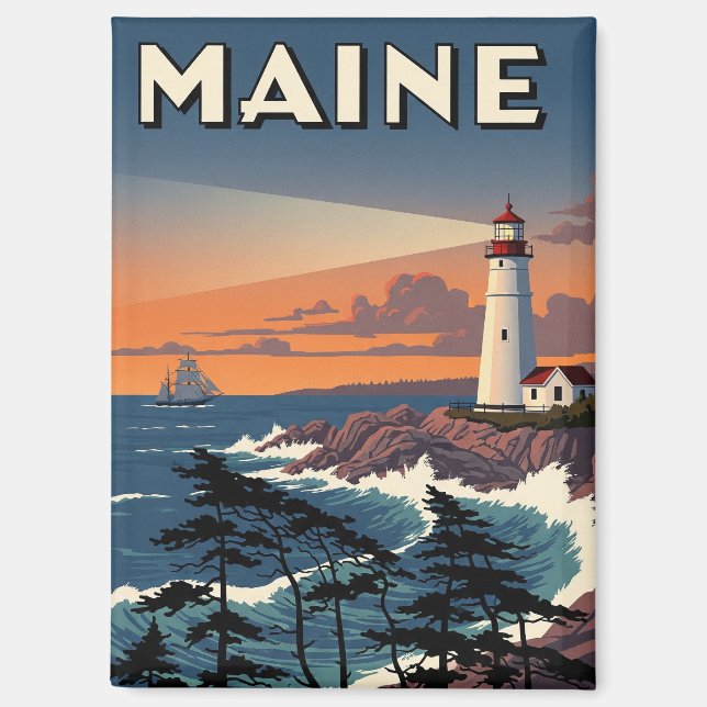 Maine Lighthouse Travel Magnet (Front)