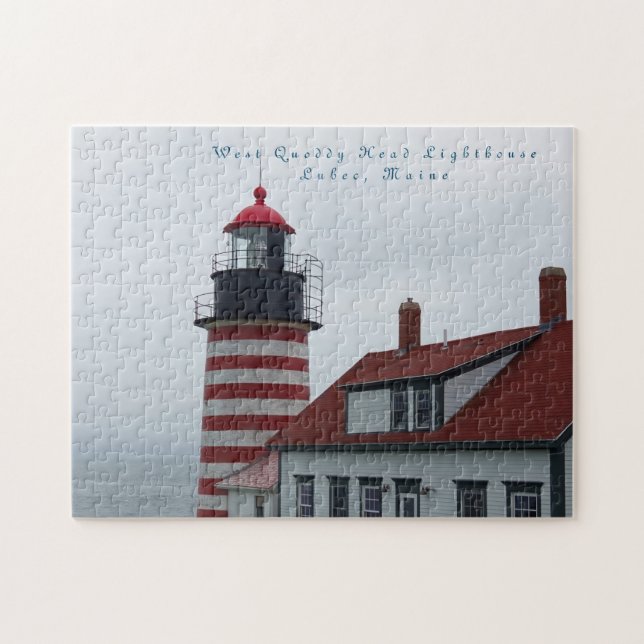 Maine Lighthouse West Quoddy Head  Lubec Jigsaw Puzzle (Horizontal)