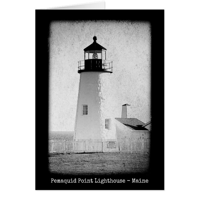 Maine Lighthouses Pemaquid Point Note Card (Front)