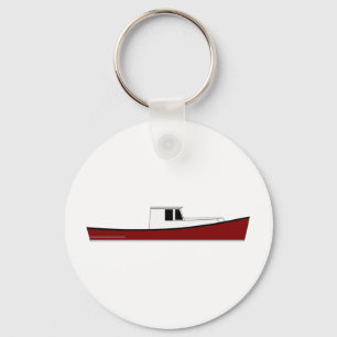 Maine Lobster Boat Keychain