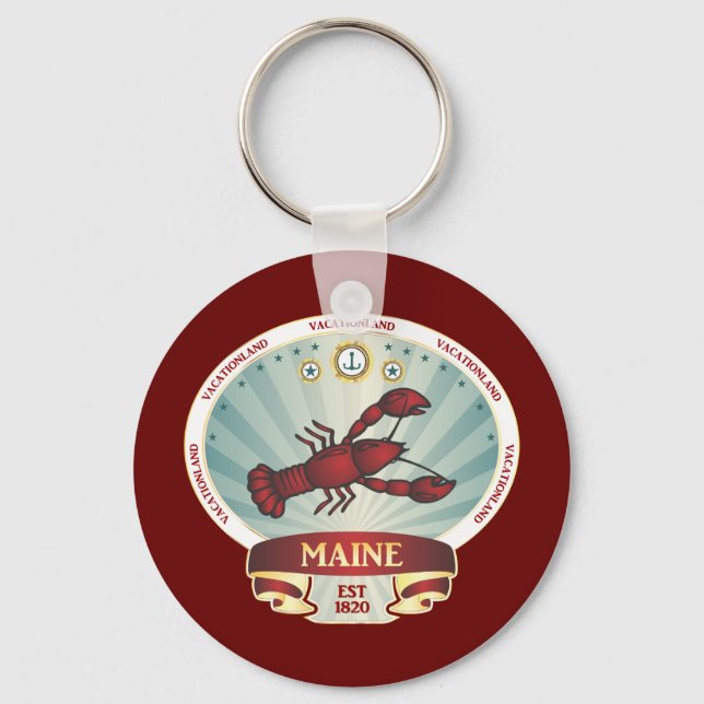 Maine Lobster Crest Keychain (Front)
