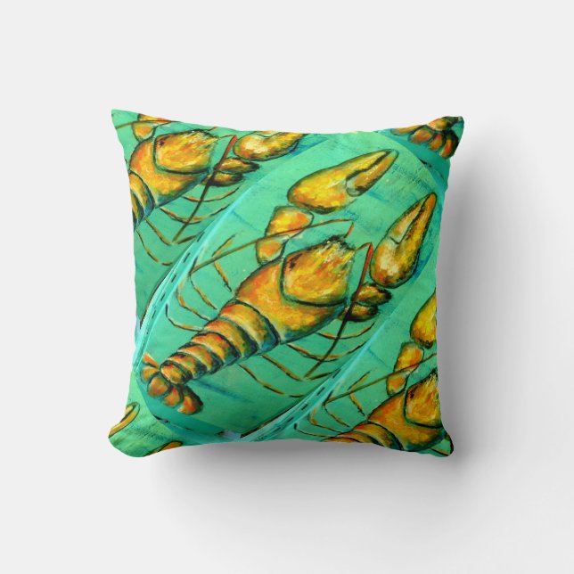 maine lobster green pillow (Front)