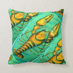 maine lobster green pillow