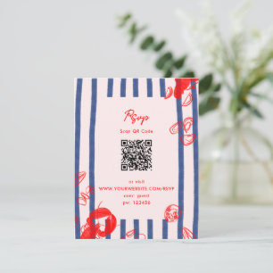 Maine Lobster Oysters Clams East Coast Wedding RSVP Card