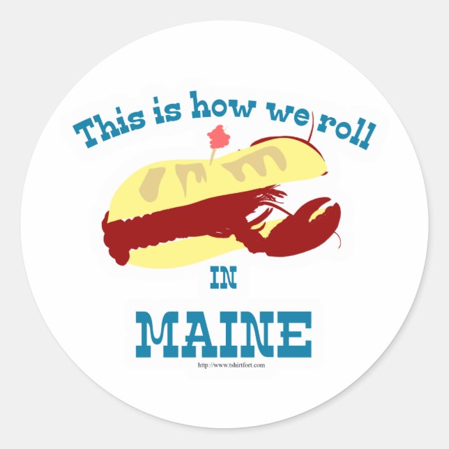 Maine Lobster Roll Classic Round Sticker (Front)