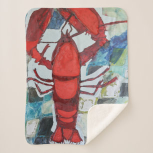 Maine Lobster Sherpa Blanket