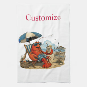 Maine Lobster Summer Fun Thunder_Cove Kitchen Towel