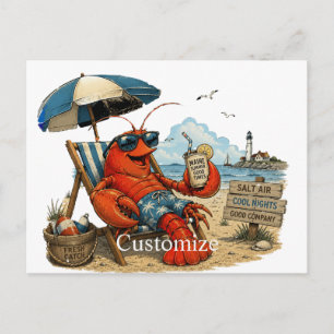 Maine Lobster Summer Fun Thunder_Cove Postcard