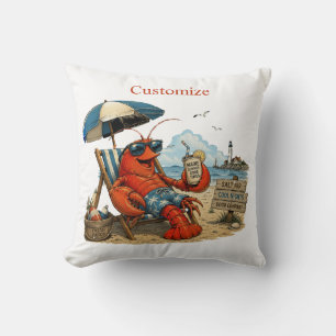 Maine Lobster Summer Fun Thunder_Cove Throw Pillow