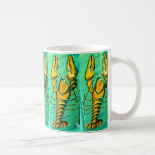 maine lobsters green coffee mug