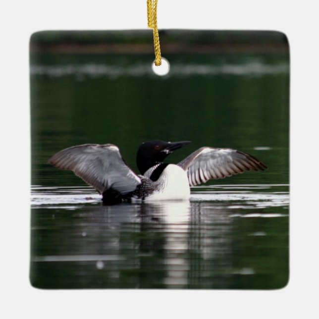 Maine Loon Ceramic Ornament (Front)