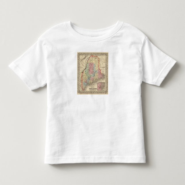 Maine Map by Mitchell Toddler T-shirt (Front)