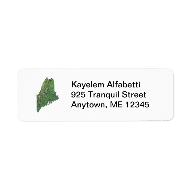 Maine Map Return Address Label (Front)