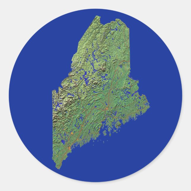 Maine Map Sticker (Front)
