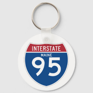 Maine ME I-95 Interstate Highway Shield - Keychain