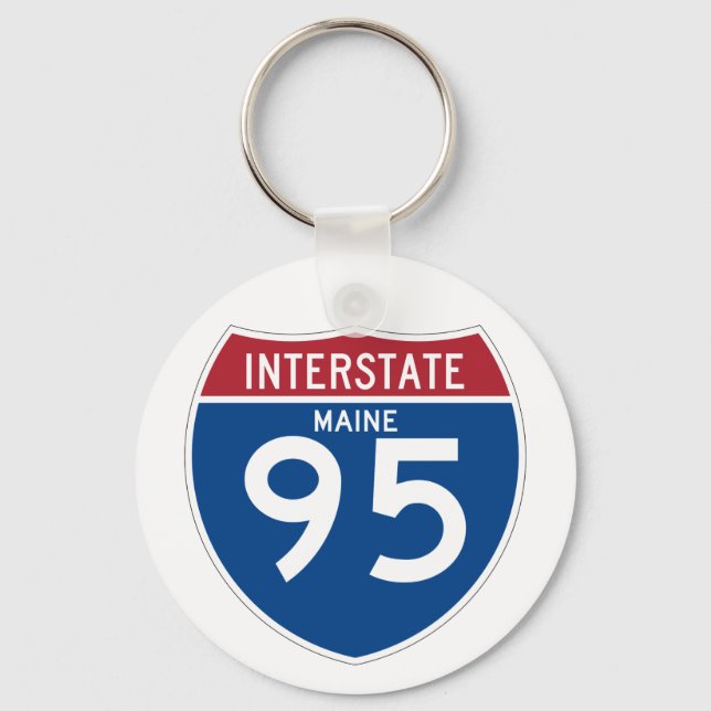 Maine ME I-95 Interstate Highway Shield - Keychain (Front)