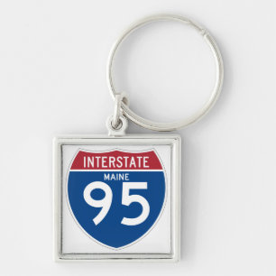 Maine ME I-95 Interstate Highway Shield - Keychain