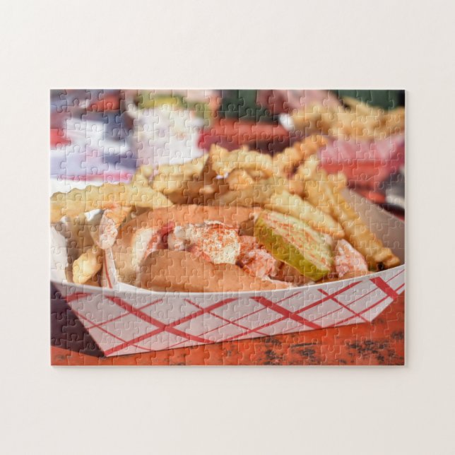 Maine ME Lobster Roll Sandwich Foodie Seafood Food Jigsaw Puzzle (Horizontal)