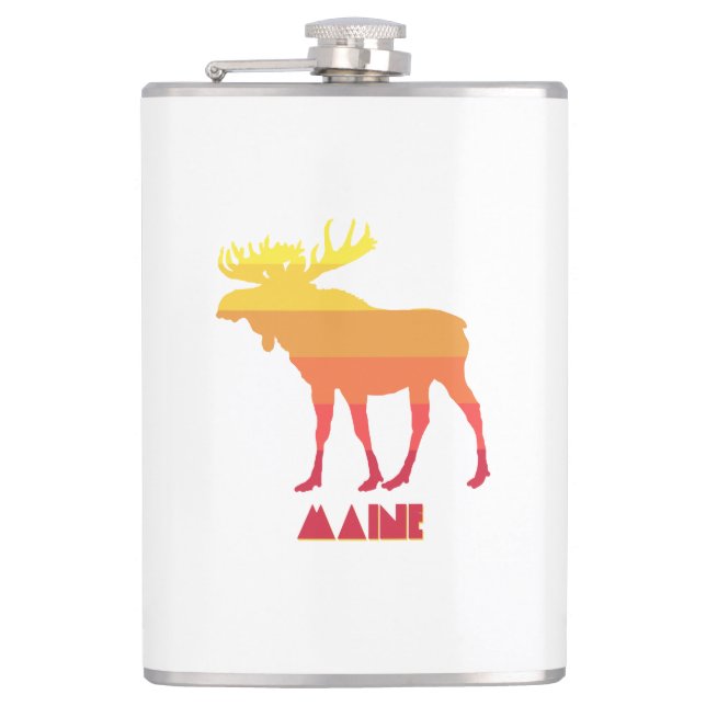 Maine Moose Hip Flask (Front)