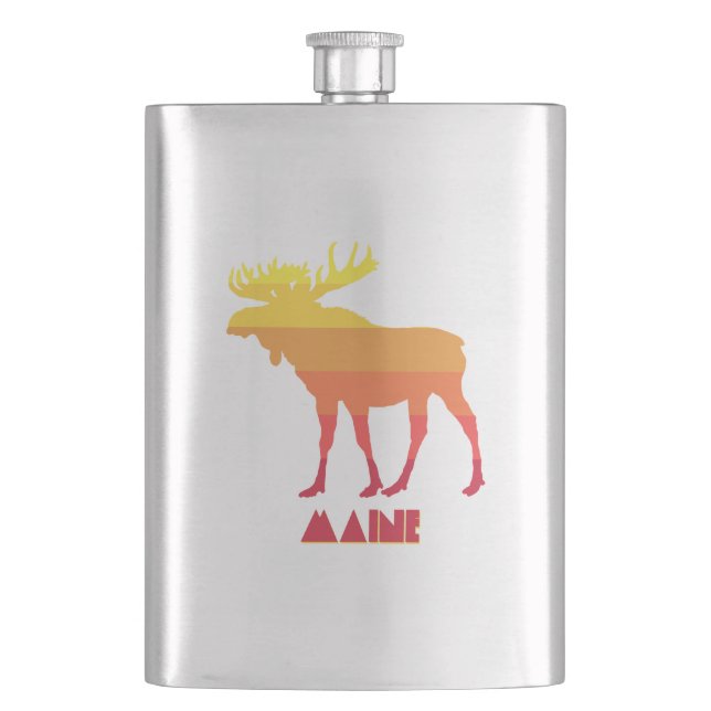 Maine Moose Hip Flask (Front)