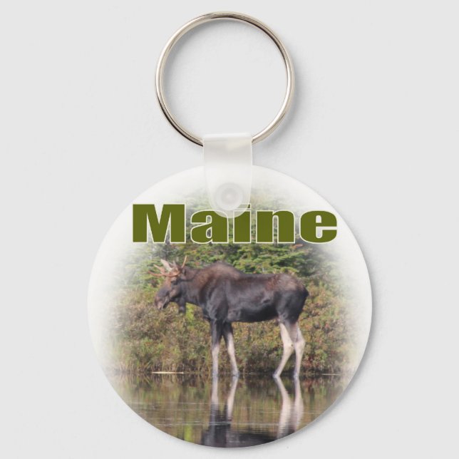 Maine Moose Keychain (Front)