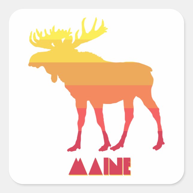 Maine Moose Square Sticker (Front)