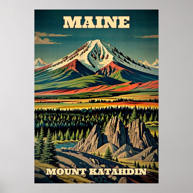 Maine Mount Katahdin V02 Poster (Front)