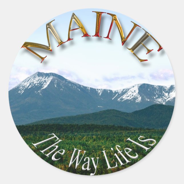 Maine Mt. Katahdin Envelope Seal Stickers (Front)