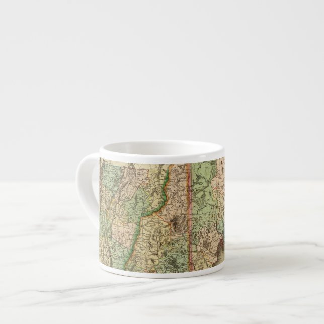 Maine, New Hampshire, Vermont, Massachusetts Espresso Cup (Front Left)