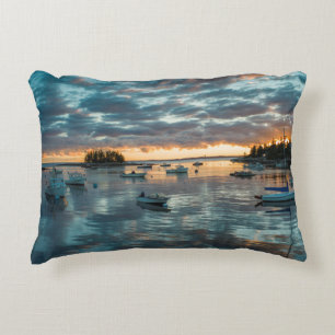Maine, Newagen, sunset harbour 1 Decorative Pillow
