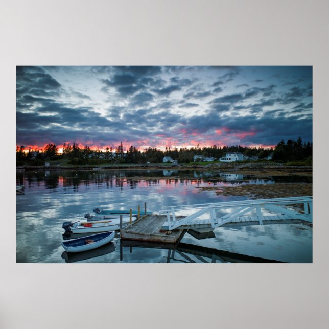 Maine, Newagen, sunset harbour 2 2 Poster (Front)