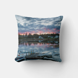 Maine, Newagen, sunset harbour 2 2 Throw Pillow