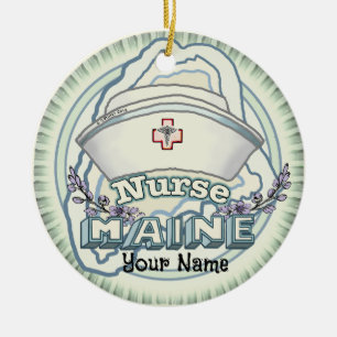 Maine Nurse Ceramic Ornament
