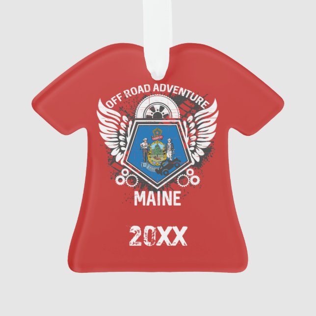 Maine Off Road Adventure 4x4 Trail Mudding Ornament (Back)