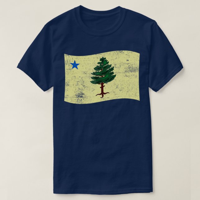 Maine Pine Tree Flag 1901 First State Flag  T-Shirt (Design Front)