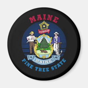 MAINE PINE TREE STATE FLAG MAGNET