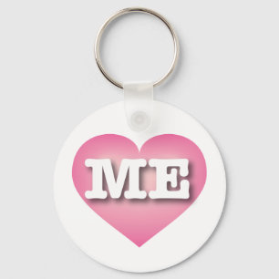 Maine PInk Fade Heart - I love ME Keychain
