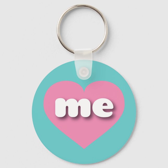 Maine pink heart - I love me Keychain (Front)