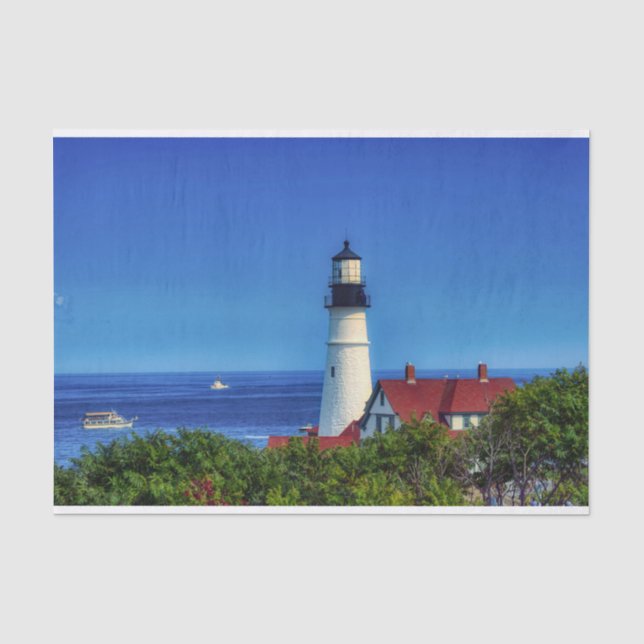 Maine Portland Head Light Photo Tissue Paper (Front)
