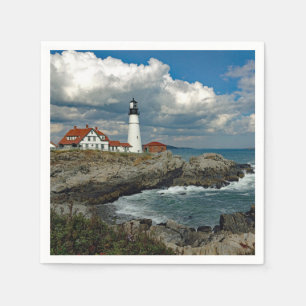 Maine Portland Head Lighthouse Photo Napkin