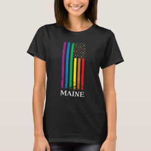 Maine Pride Month Pride Flag LGBT Community LGBTQ  T-Shirt