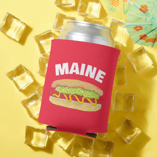 Maine Red Snapper Hotdog Portland ME Food Cookout Can Cooler (In Situ Summer)