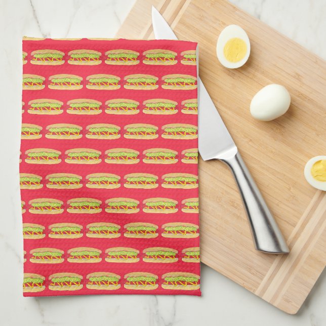 Maine Red Snapper Hotdog Portland ME Food Cookout Kitchen Towel (Quarter Fold)