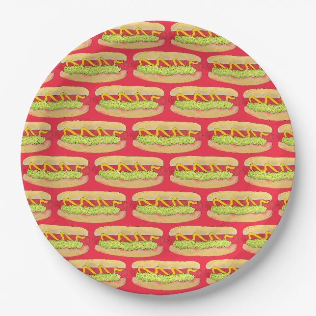 Maine Red Snapper Hotdog Portland ME Food Cookout Paper Plate (Front)