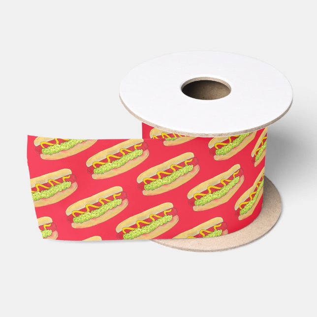 Maine Red Snapper Hotdog Portland ME Food Cookout Satin Ribbon (Spool)