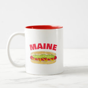 Maine Red Snapper Hotdog Portland ME Food Cookout Two-Tone Coffee Mug