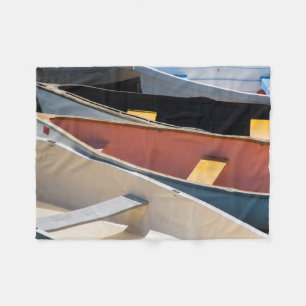 Maine, Rockland. Colourful boats in Rockland Fleece Blanket